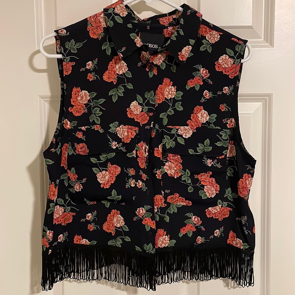Asos floral sleeveless blouse sz8